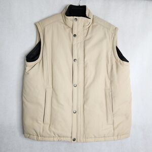 Woolrich Vest Mens Adult Large Tan Khaki Zip and Snap Closure Down Outdoors Coat
